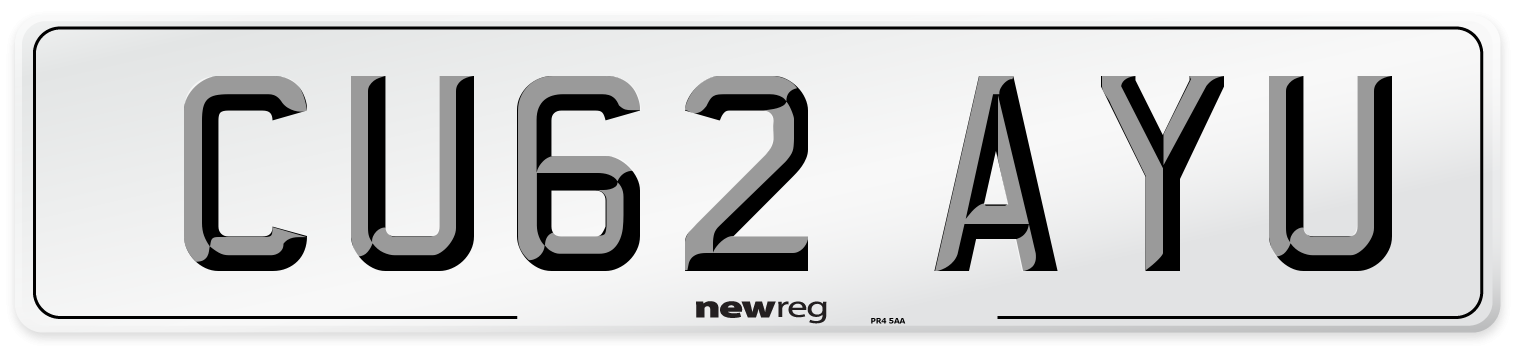 CU62 AYU Number Plate from New Reg